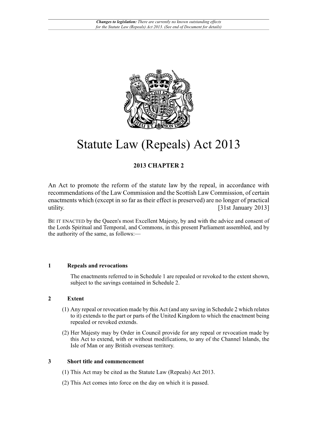 Statute Law (Repeals) Act 2013