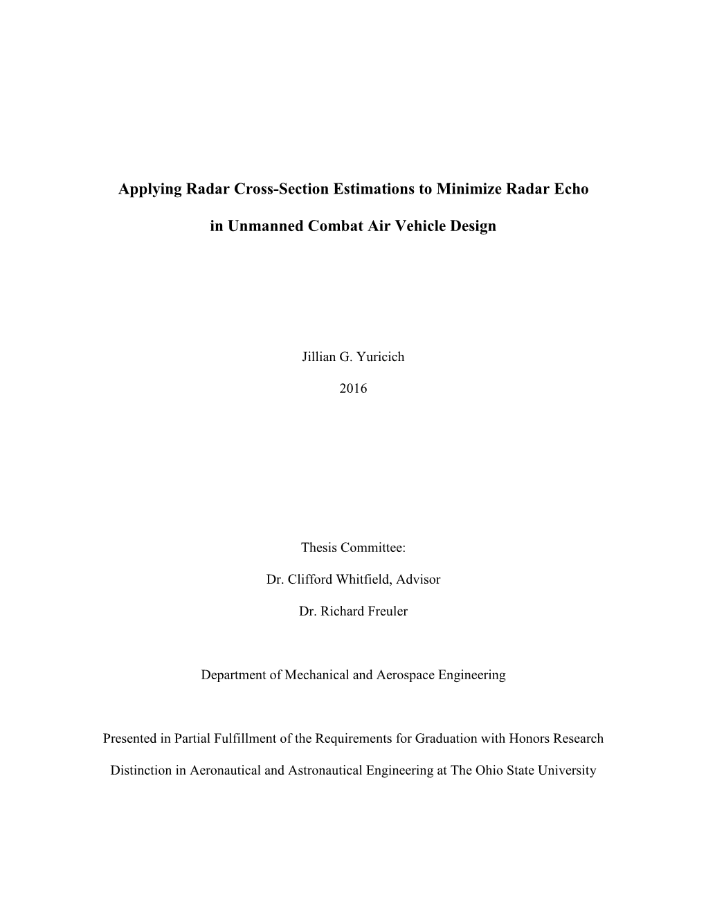 Applying Radar Cross-Section Estimations to Minimize Radar Echo