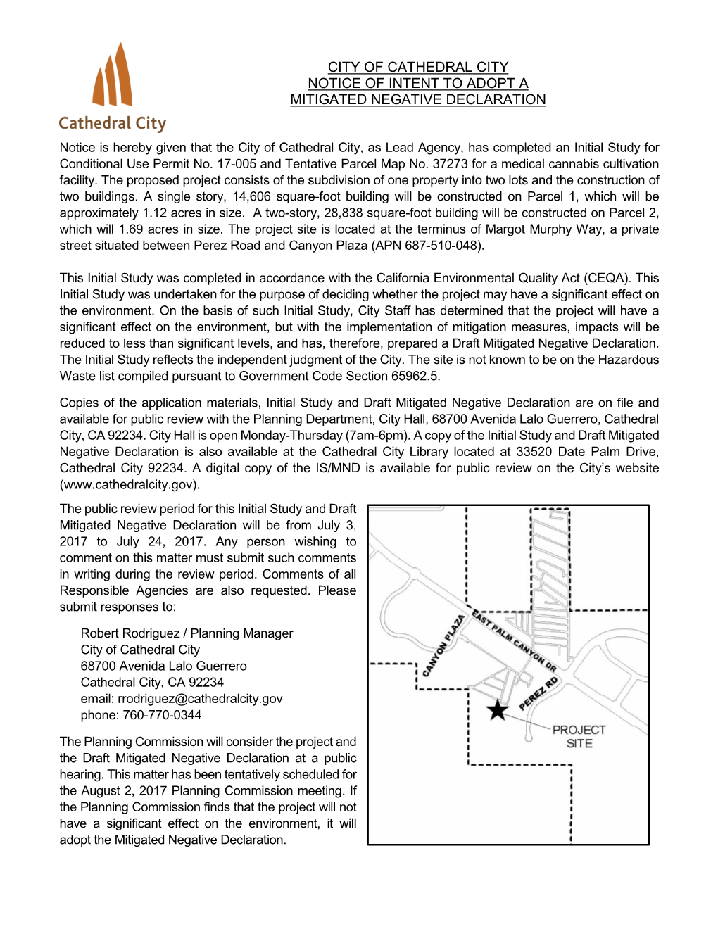 Ecoplex Draft Initial Study MND for Website