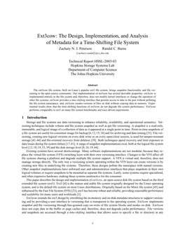 Ext3cow: the Design, Implementation, and Analysis of Metadata for a Time-Shifting File System