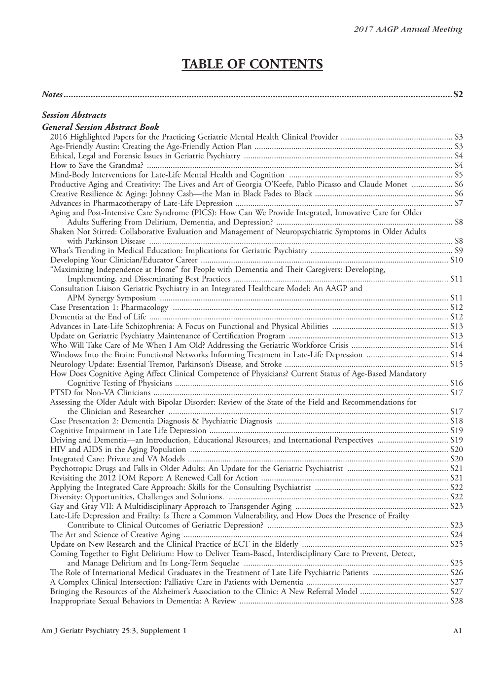 Table of Contents