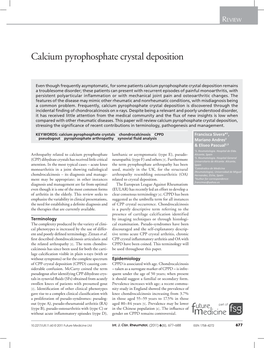 Calcium Pyrophosphate Crystal Deposition