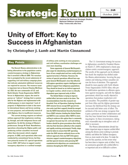 Unity of Effort: Key to Success in Afghanistan by Christopher J