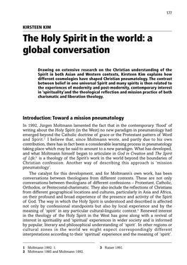 The Holy Spirit in the World: a Global Conversation