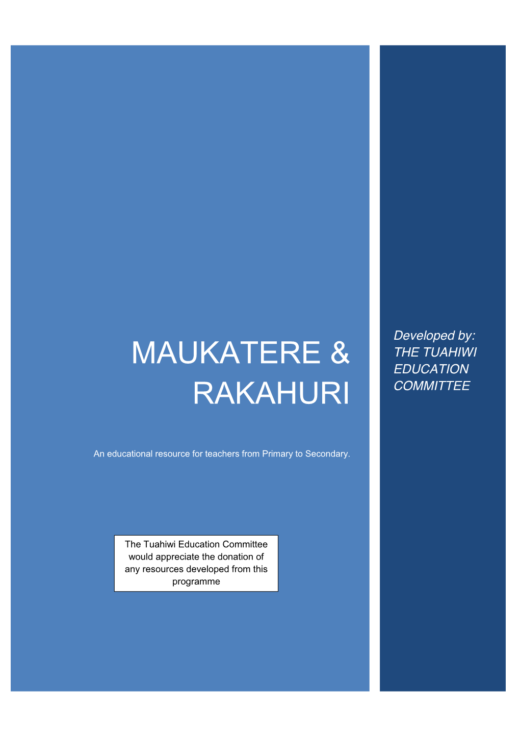 Maukatere & Rakahuri Plan