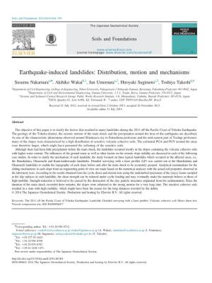 Earthquake-Induced Landslides Distribution, Motion and Mechanisms