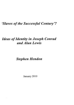 Ideas of Identity in Joseph Conrad and Alun Lewis