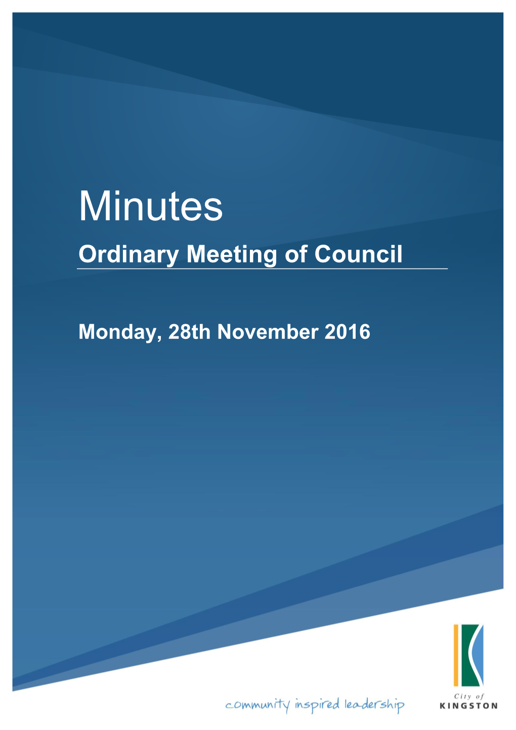 Minutes Ordinary Meeting of Council