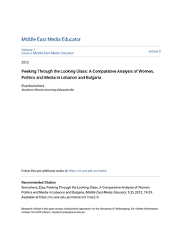 A Comparative Analysis of Women, Politics and Media in Lebanon and Bulgaria