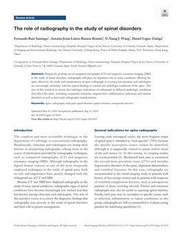 The Role of Radiography in the Study of Spinal Disorders