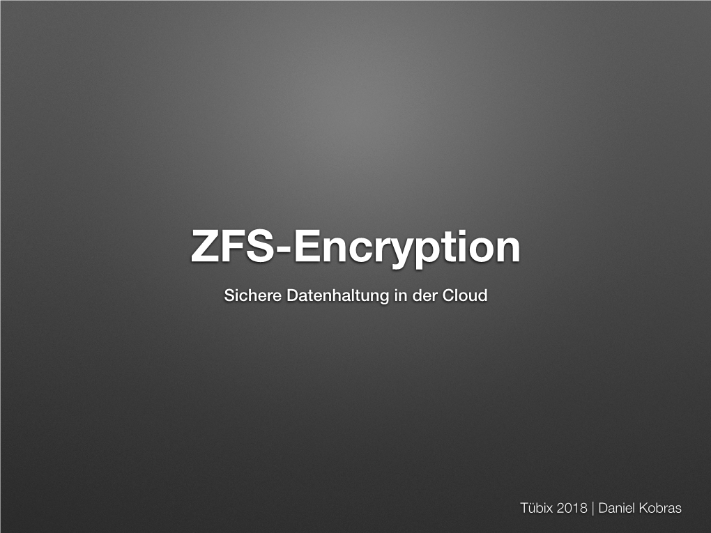 ZFS-Encryption