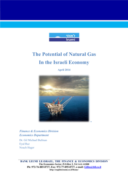 The Potential of Natural Gas in the Israeli Economy