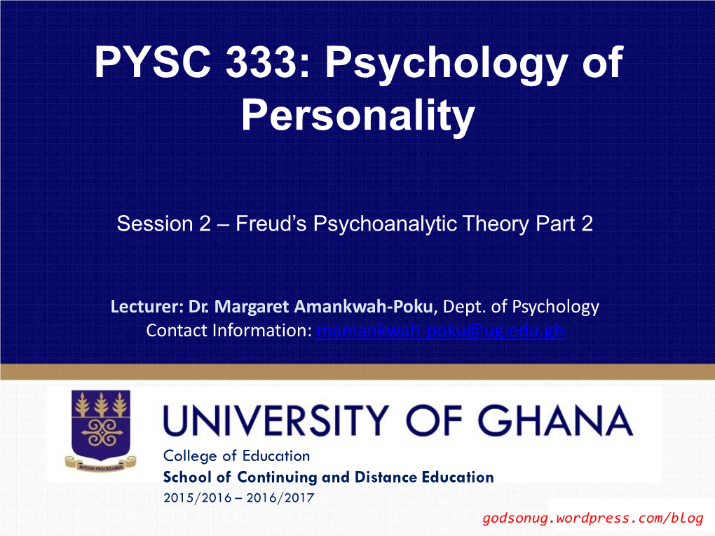 Psychology of Personality