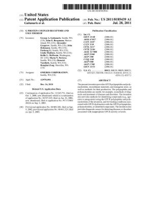 (12) Patent Application Publication (10) Pub. No.: US 2011/0185439 A1 Gaitanaris Et Al