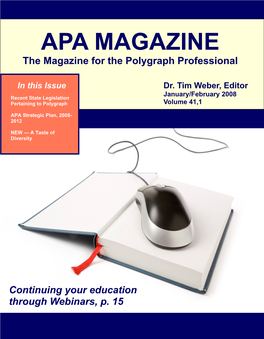 APA MAGAZINE the Magazine for the Polygraph Professional