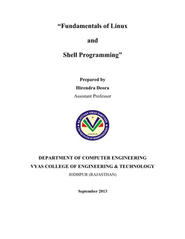 Fundamentals of Linux and Shell Programming” F Linux Ing”