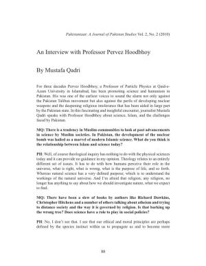 An Interview with Professor Pervez Hoodbhoy by Mustafa Qadri