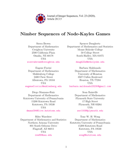 Nimber Sequences of Node-Kayles Games
