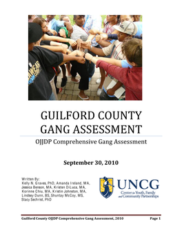 GUILFORD COUNTY GANG ASSESSMENT OJJDP Comprehensive Gang Assessment