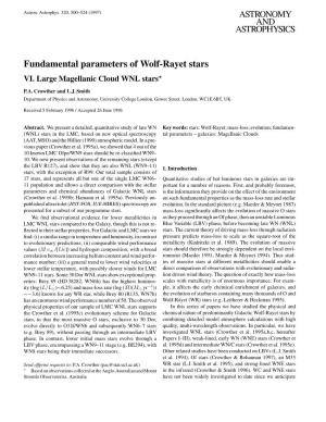 Fundamental Parameters of Wolf-Rayet Stars VI