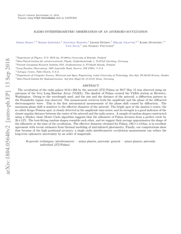 Radio Interferometric Observation of an Asteroid Occultation
