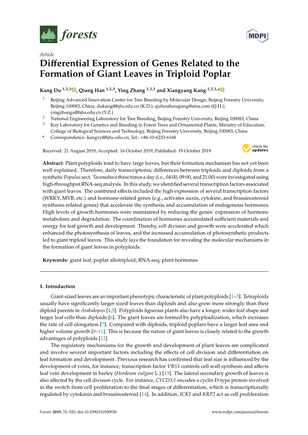 Differential Expression of Genes Related to the Formation of Giant