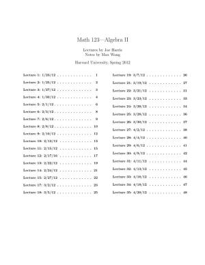 Math 123—Algebra II