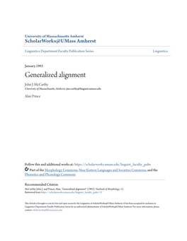 Generalized Alignment John J