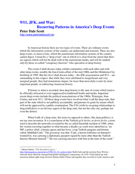 9/11, JFK, and War: Recurring Patterns in America's Deep Events
