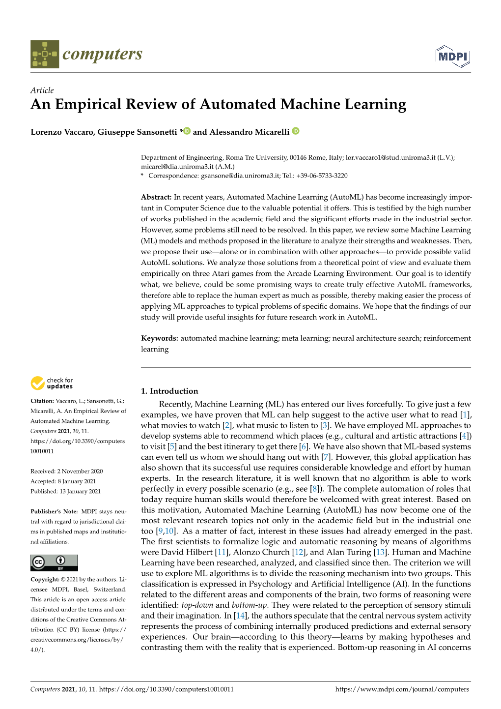 An Empirical Review of Automated Machine Learning