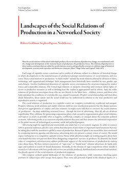Landscapes of the Social Relations of Production in a Networked Society