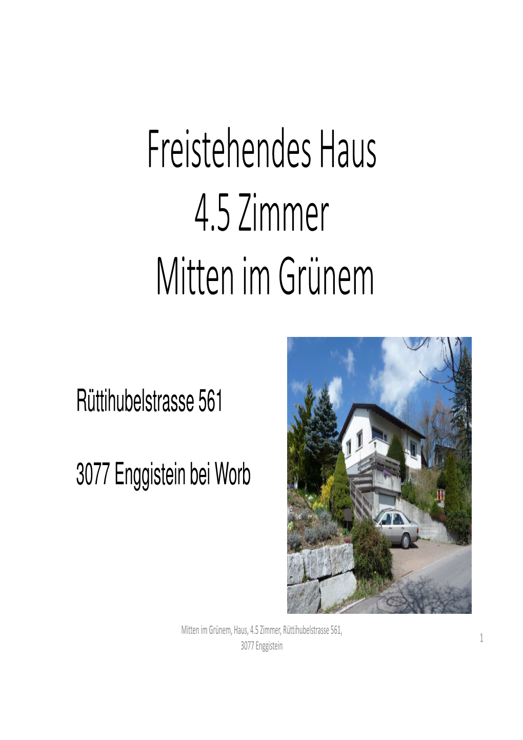 Freistehendes Haus 4.5 Zimmer Mitten Im Grünem