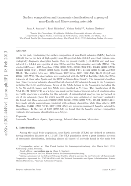 Surface Composition and Taxonomic Classification of a Group of Near