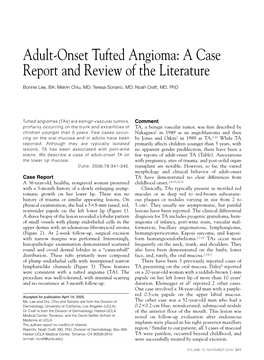 Adult-Onset Tufted Angioma: a Case Report and Review of the Literature