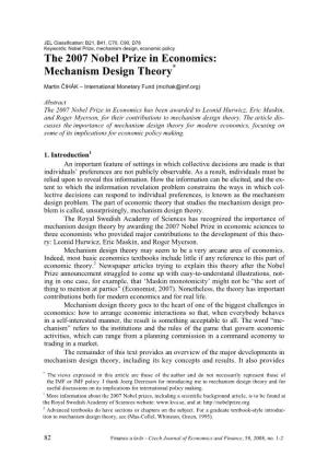 Mechanism Design Theory*