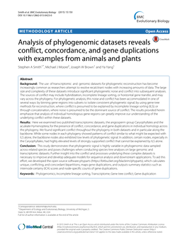 Analysis of Phylogenomic Datasets Reveals Conflict, Concordance, And