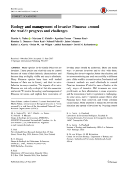 Ecology and Management of Invasive Pinaceae Around the World: Progress and Challenges