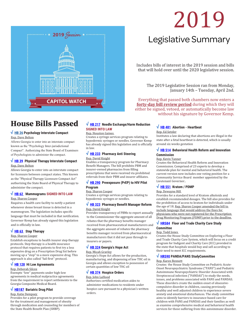 Legislative Summary