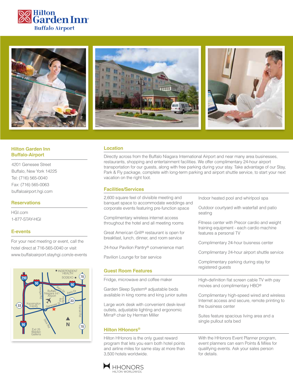 Hilton Garden Inn Buffalo-Airport Reservations E-Events Location