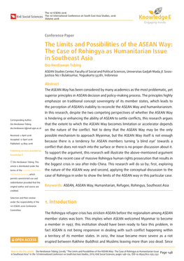 The Limits and Possibilities of the ASEAN