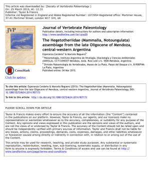 Journal of Vertebrate Paleontology The