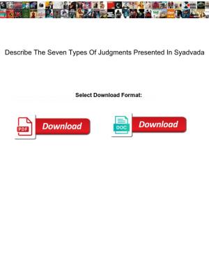Describe the Seven Types of Judgments Presented in Syadvada