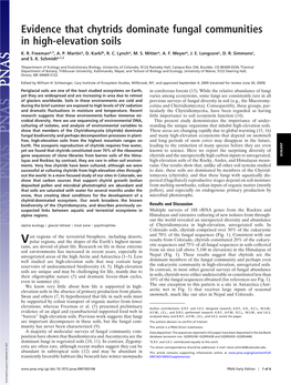 Evidence That Chytrids Dominate Fungal Communities in High-Elevation Soils