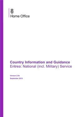 Country Information and Guidance Eritrea: National (Incl. Military) Service