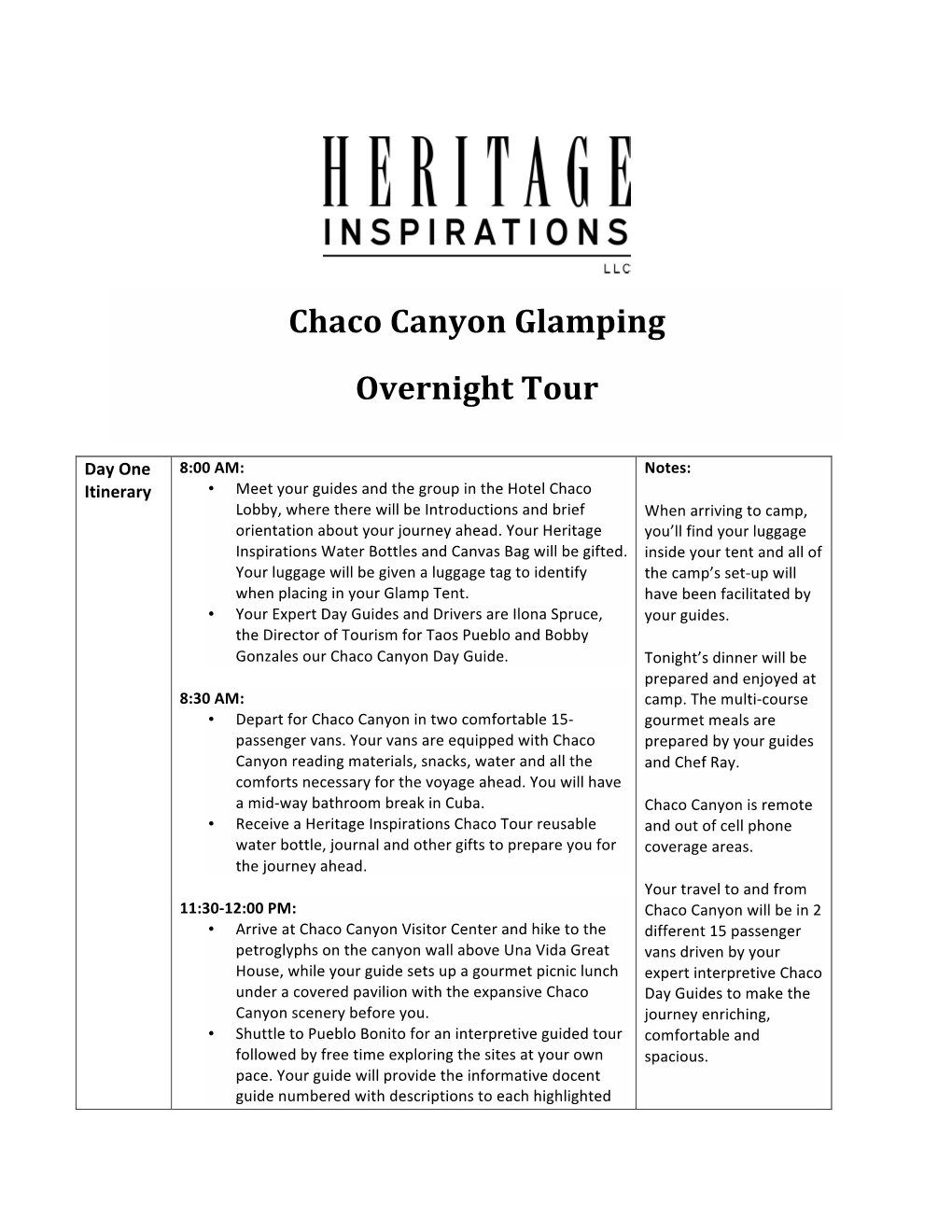 Chaco Canyon Glamping Overnight Tour