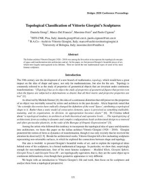 Topological Classification of Vittorio Giorgini's Sculptures
