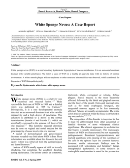 White Sponge Nevus: a Case Report