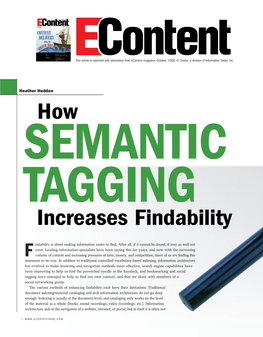 How Semantic Tagging Increases Findability