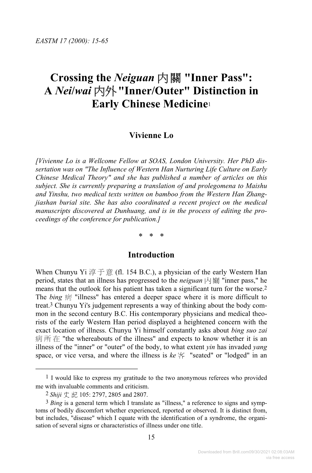 Downloaded from Brill.Com09/30/2021 02:08:03AM Via Free Access 16 EASTM 17 (2000) Organ, Such As the Heart Or Bladder