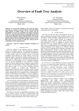 Overview of Fault Tree Analysis